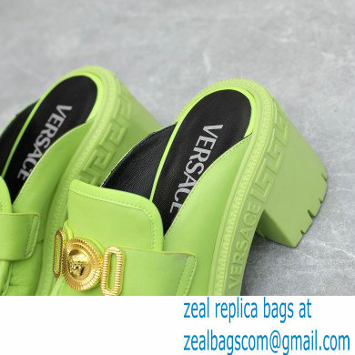 Versace Heel 8cm Medusa Biggie Loafers Mules Green 2023