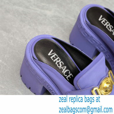 Versace Heel 8cm Medusa Biggie Loafers Mules Lilac 2023