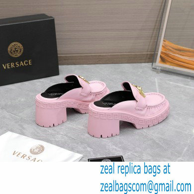 Versace Heel 8cm Medusa Biggie Loafers Mules Pink 2023 - Click Image to Close