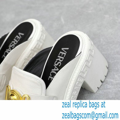 Versace Heel 8cm Medusa Biggie Loafers Mules White 2023