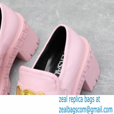 Versace Heel 8cm Medusa Biggie Loafers Pink 2023