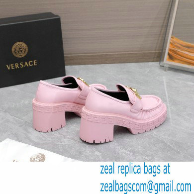 Versace Heel 8cm Medusa Biggie Loafers Pink 2023