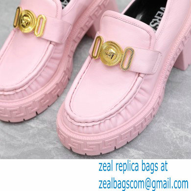 Versace Heel 8cm Medusa Biggie Loafers Pink 2023