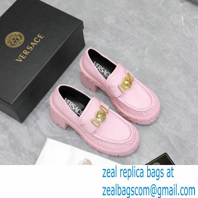 Versace Heel 8cm Medusa Biggie Loafers Pink 2023