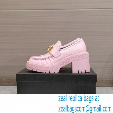 Versace Heel 8cm Medusa Biggie Loafers Pink 2023