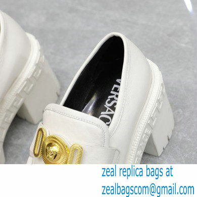 Versace Heel 8cm Medusa Biggie Loafers White 2023