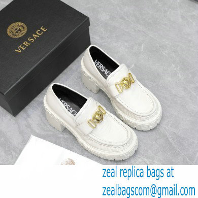 Versace Heel 8cm Medusa Biggie Loafers White 2023