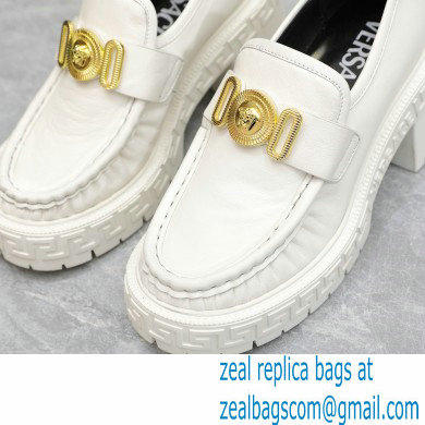 Versace Heel 8cm Medusa Biggie Loafers White 2023