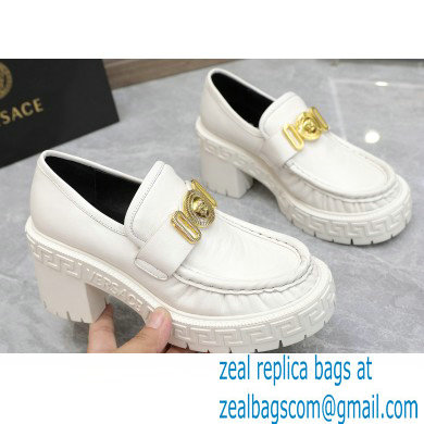 Versace Heel 8cm Medusa Biggie Loafers White 2023