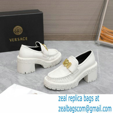 Versace Heel 8cm Medusa Biggie Loafers White 2023