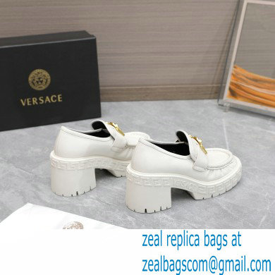 Versace Heel 8cm Medusa Biggie Loafers White 2023