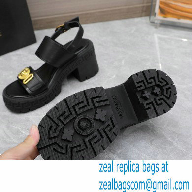 Versace Heel 8cm Medusa Biggie Sandals Black 2023 - Click Image to Close