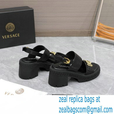 Versace Heel 8cm Medusa Biggie Sandals Black 2023 - Click Image to Close