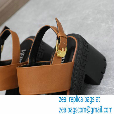 Versace Heel 8cm Medusa Biggie Sandals Brown 2023