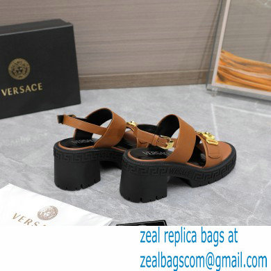 Versace Heel 8cm Medusa Biggie Sandals Brown 2023