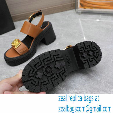 Versace Heel 8cm Medusa Biggie Sandals Brown 2023