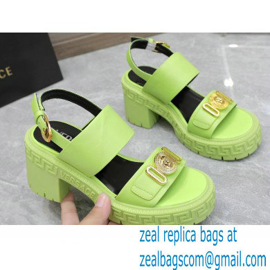 Versace Heel 8cm Medusa Biggie Sandals Green 2023