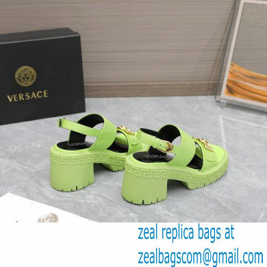 Versace Heel 8cm Medusa Biggie Sandals Green 2023