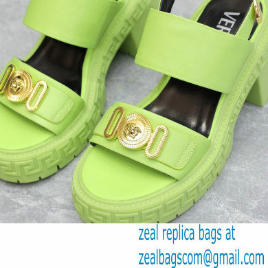Versace Heel 8cm Medusa Biggie Sandals Green 2023