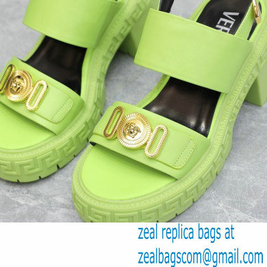 Versace Heel 8cm Medusa Biggie Sandals Green 2023 - Click Image to Close