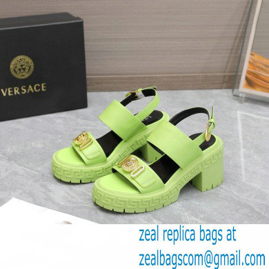 Versace Heel 8cm Medusa Biggie Sandals Green 2023 - Click Image to Close