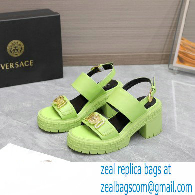 Versace Heel 8cm Medusa Biggie Sandals Green 2023