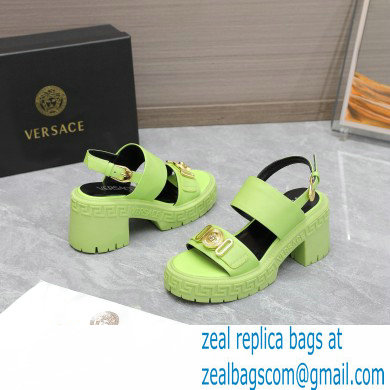 Versace Heel 8cm Medusa Biggie Sandals Green 2023 - Click Image to Close