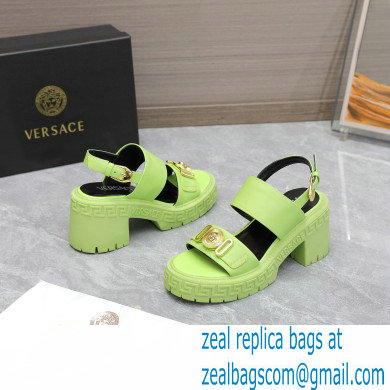 Versace Heel 8cm Medusa Biggie Sandals Green 2023