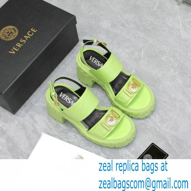 Versace Heel 8cm Medusa Biggie Sandals Green 2023