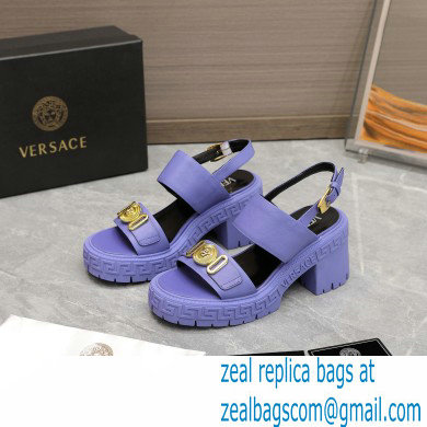 Versace Heel 8cm Medusa Biggie Sandals Lilac 2023 - Click Image to Close