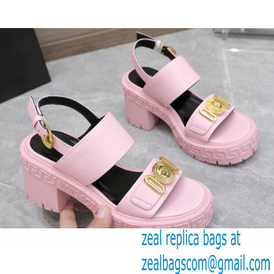 Versace Heel 8cm Medusa Biggie Sandals Pink 2023 - Click Image to Close