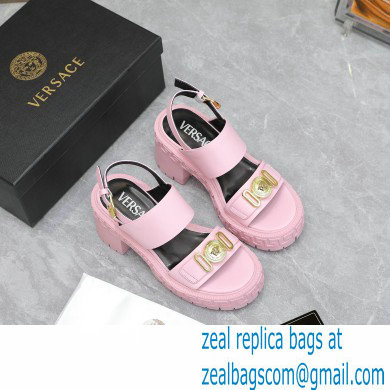 Versace Heel 8cm Medusa Biggie Sandals Pink 2023 - Click Image to Close