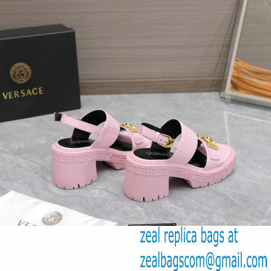 Versace Heel 8cm Medusa Biggie Sandals Pink 2023 - Click Image to Close