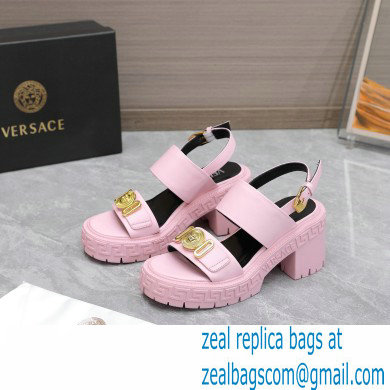 Versace Heel 8cm Medusa Biggie Sandals Pink 2023 - Click Image to Close