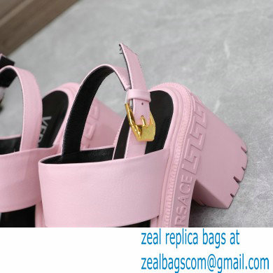 Versace Heel 8cm Medusa Biggie Sandals Pink 2023 - Click Image to Close