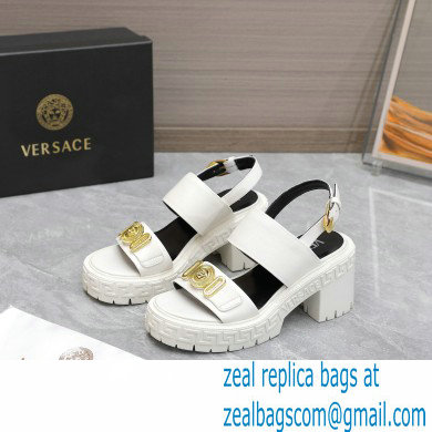 Versace Heel 8cm Medusa Biggie Sandals White 2023