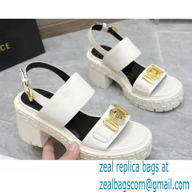 Versace Heel 8cm Medusa Biggie Sandals White 2023