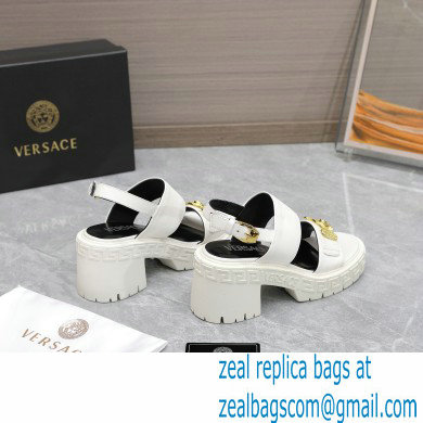 Versace Heel 8cm Medusa Biggie Sandals White 2023