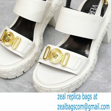 Versace Heel 8cm Medusa Biggie Sandals White 2023