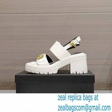 Versace Heel 8cm Medusa Biggie Sandals White 2023