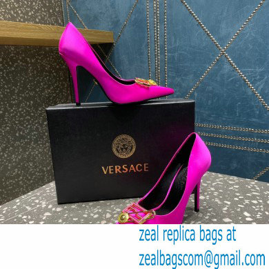 Versace Heel 9.5cm Brooch Baguette Pumps Satin Fuchsia 2023