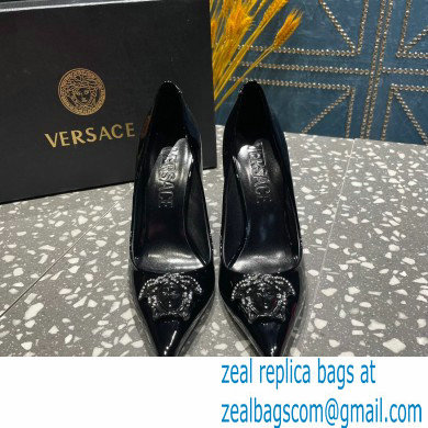 Versace Heel 9.5cm La Medusa Pumps Patent Black 2023