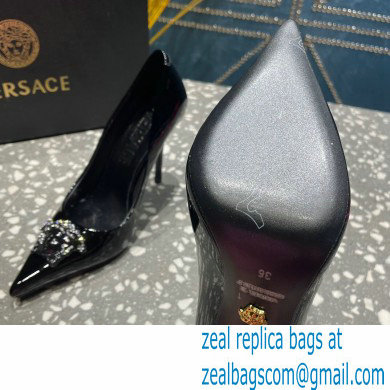 Versace Heel 9.5cm La Medusa Pumps Patent Black 2023