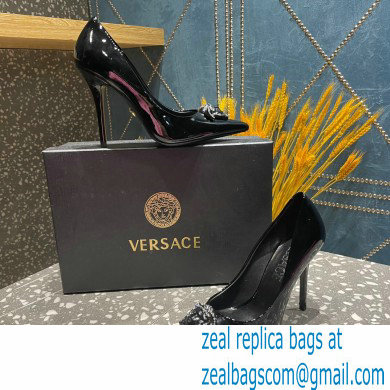 Versace Heel 9.5cm La Medusa Pumps Patent Black 2023