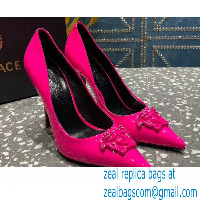 Versace Heel 9.5cm La Medusa Pumps Patent Fuchsia 2023