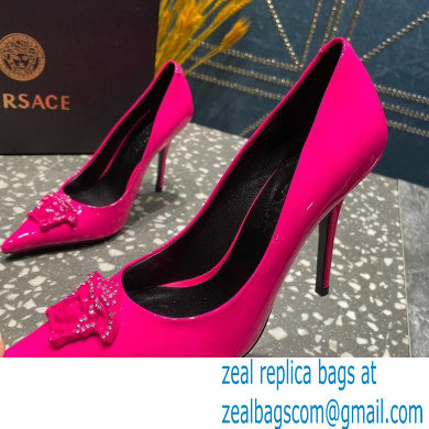 Versace Heel 9.5cm La Medusa Pumps Patent Fuchsia 2023