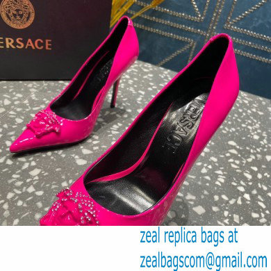 Versace Heel 9.5cm La Medusa Pumps Patent Fuchsia 2023