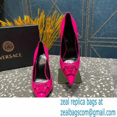 Versace Heel 9.5cm La Medusa Pumps Patent Fuchsia 2023 - Click Image to Close