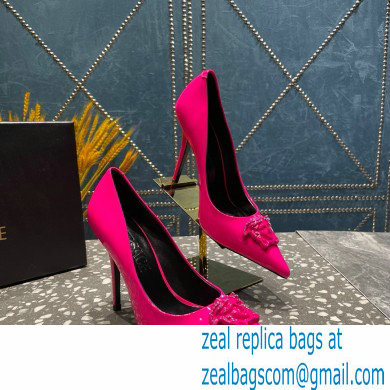 Versace Heel 9.5cm La Medusa Pumps Patent Fuchsia 2023 - Click Image to Close