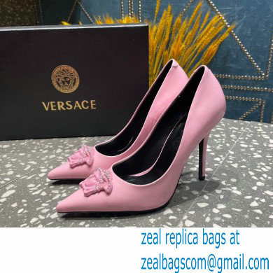 Versace Heel 9.5cm La Medusa Pumps Patent Pink 2023 - Click Image to Close